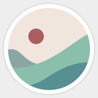 Japanese mountains Sticker